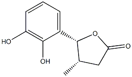 2(3H)-Furanone,5-(2,3-dihydroxyphenyl)dihydro-4-methyl-,(4R,5S)-rel-(-)-(9CI) Struktur