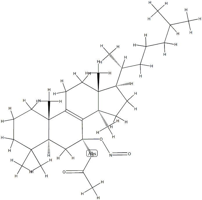 7β-(Nitrosooxy)lanost-8-en-7α-ol acetate Struktur