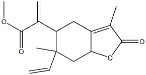 2,4,5,6,7,7a-Hexahydro-3,6-dimethyl-α-methylene-2-oxo-6-vinyl-5-benzofuranacetic acid methyl ester Struktur