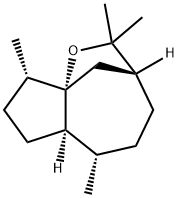 (3R,6aα)-Decahydro-2,2,6α,9α-tetramethyl-3,9aβ-methano-cyclopent[b]oxocin Struktur