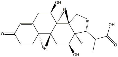 7α,12α-Dihydroxy-3-oxopregn-4-ene-20-carboxylic acid Struktur