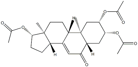 2β,3β,17β-Tris(acetyloxy)-5α-androst-7-en-6-one Struktur