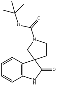 2-OXO-1,2-DIHYDRO-SPIRO[INDOLE-3,3'-PYRROLIDINE]-1'-CARBOXYLIC ACID TERT-BUTYL ESTER Struktur