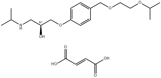 2-Propanol, 1-[4-[[2-(1-methylethoxy)ethoxy]methyl]phenoxy]-3-[(1-methylethyl)amino]-, (2S)-, (E)-2-butenedioate (2:1) (salt) Struktur