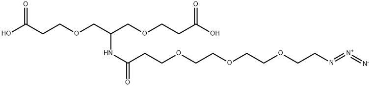 2-(Azido-PEG3-amido)-1,3-bis(carboxylethoxy)propane Struktur