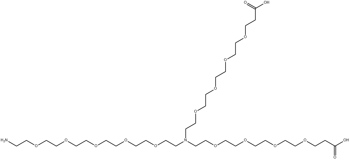 N-(Amino-PEG5)-N-bis(PEG4-acid) Struktur