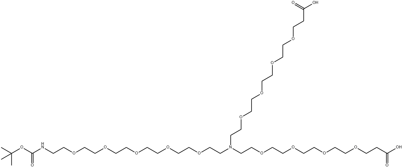 N-(Boc-PEG5)-N-bis(PEG4-acid) Struktur