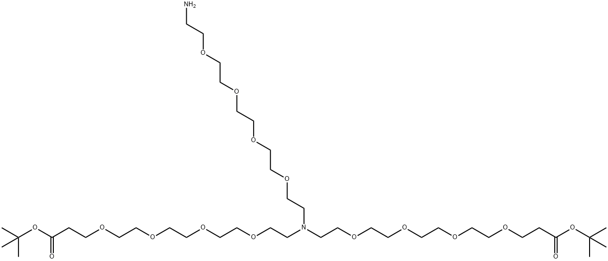 N-(Amino-PEG4)-N-bis(PEG4-t-butyl ester) Struktur