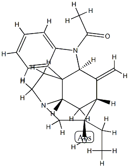 Strychane, 1-acetyl-20alpha-hydroxy-16-methylene- Struktur