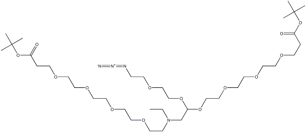 N-(Azido-PEG2)-N-bis(PEG4-t-butyl ester) Struktur