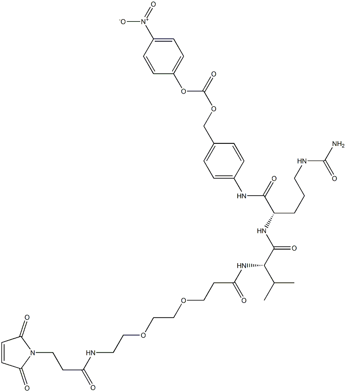 Mal-amido-PEG2-Val-Cit-PAB-PNP Struktur