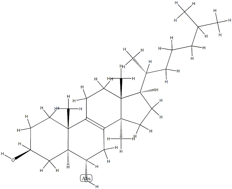 14-Methyl-5α-cholest-8-ene-3β,6α-diol Struktur