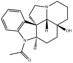 1-Acetyl-5-hydroxy-20,21-dinoraspidospermidine Struktur