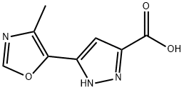 3-(4-Methyloxazol-5-yl)-1H-pyrazole-5-carboxylic acid Struktur