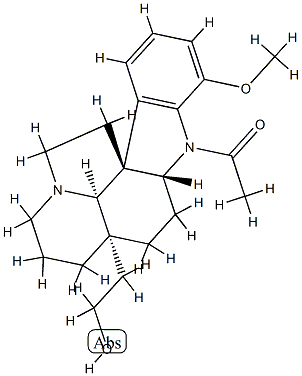 1-Acetyl-17-methoxyaspidospermidin-21-ol Struktur