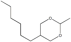 5β-Hexyl-2α-methyl-1,3-dioxane Struktur