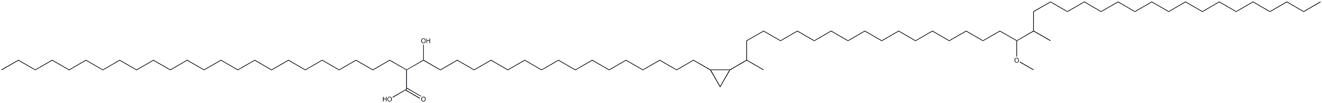 2-(Tetracosane-1-yl)-3-hydroxy-20,21-methylene-39-methoxy-22,40-dimethyloctapentacontanoic acid Struktur