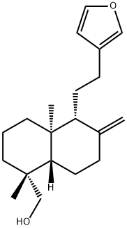 (1R,8aβ)-Decahydro-5α-[2-(3-furyl)ethyl]-1,4aα-dimethyl-6-methylene-1-naphthalenemethanol Struktur