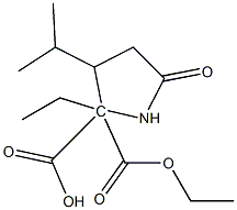 Diethyl=3-isopropyl-5-oxo-2,2-pyrrolidinedicarboxylate Struktur