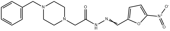 N'-[(5-Nitrofuran-2-yl)methylene]-4-benzyl-1-piperazineacetic acid hydrazide Struktur