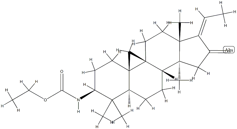 [4,4,14-Trimethyl-16-oxo-9,19-cyclo-5α-pregn-17(20)-en-3β-yl]carbamic acid ethyl ester Struktur