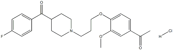 Ethanone,1-[4-[3-[4-(4-fluorobenzoyl)-1-piperidinyl]propoxy]-3-methoxyphenyl]-,hydrochloride (1:1) Struktur