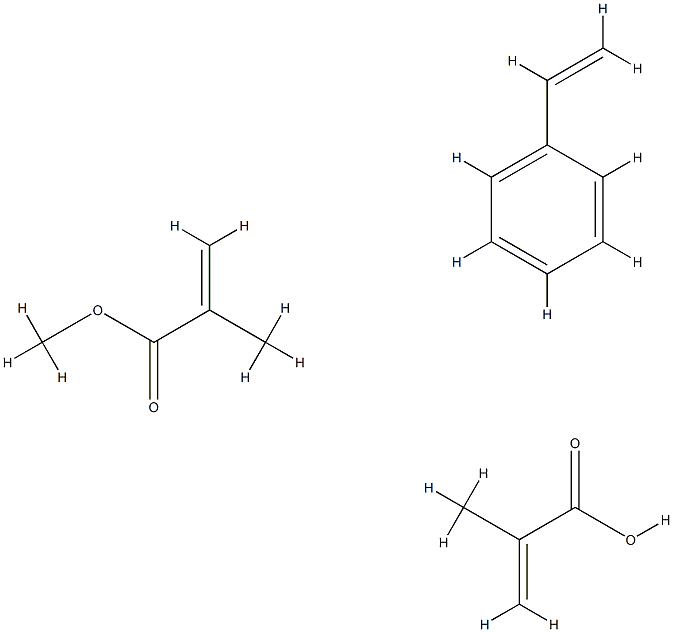 2-Propenoic acid, 2-methyl-, polymer with ethenylbenzene and methyl 2-methyl-2-propenoate Struktur