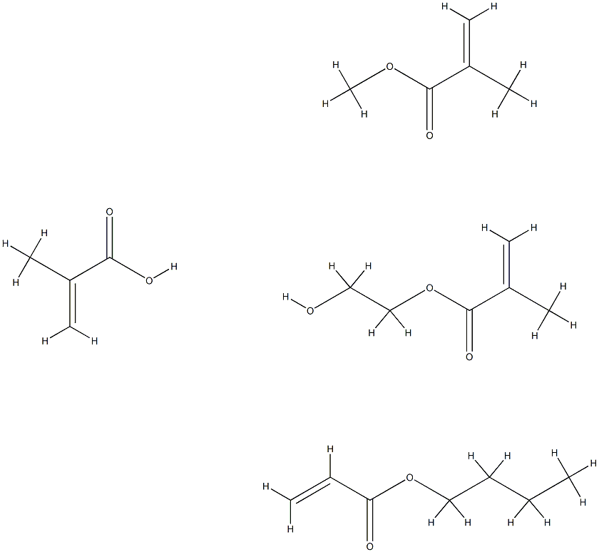 2-Propenoic acid, 2-methyl-, polymer with butyl 2-propenoate, 2-hydroxyethyl 2-methyl-2-propenoate and methyl 2-methyl-2-propenoate Struktur