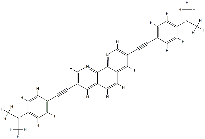 4,4'-((1,10-Phenanthroline-3,8-diyl)bis(ethyne-2,1-diyl))bis(N,N-dimethylaniline) Struktur