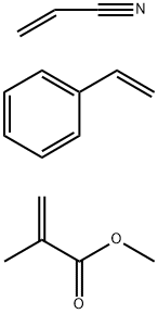 2-Propenoic acid, 2-methyl-, methyl ester, polymer with ethenylbenzene and 2-propenenitrile Struktur