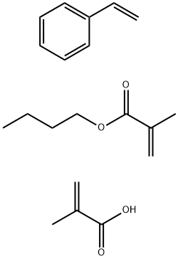 2-Propenoic acid, 2-methyl-, polymer with butyl 2-methyl-2-propenoate and ethenylbenzene Struktur