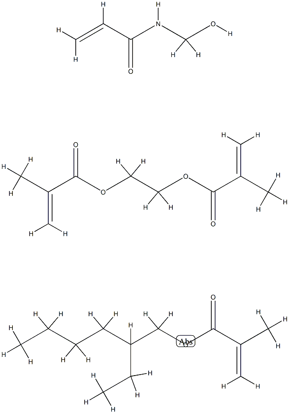 2-Propenoic acid, 2-methyl-, 1,2-ethanediyl ester, polymer with 2-ethylhexyl 2-methyl-2-propenoate and N-(hydroxymethyl)-2-propenamide Struktur