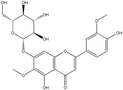 7-(β-D-Glucopyranosyloxy)-4',5-dihydroxy-3',6-dimethoxyflavone Struktur