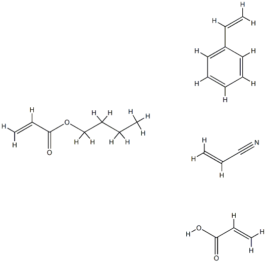 2-Propenoic acid, polymer with butyl 2-propenoate, ethenylbenzene and 2-propenenitrile Struktur