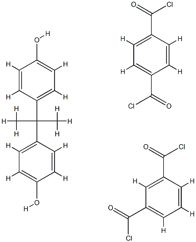 1,3-Benzenedicarbonyl dichloride, polymer with 1,4-benzenedicarbonyl dichloride and 4,4'-(1-methylethylidene)bis[phenol] Struktur