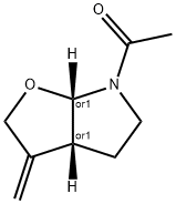 2H-Furo[2,3-b]pyrrole, 6-acetylhexahydro-3-methylene-, (3aR,6aS)-rel- (9CI) Struktur