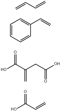 Butanedioic acid, methylene-, polymer with 1,3-butadiene, ethenylbenzene and 2-propenoic acid Struktur