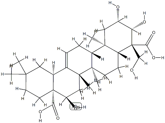 (4S)-2β,3β,16α,23-Tetrahydroxyolean-12-ene-24,28-dioic acid Struktur