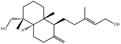 (1R,8aα)-Decahydro-5β-[(E)-5-hydroxy-3-methyl-3-pentenyl]-1,4aβ-dimethyl-6-methylene-1α-naphthalenemethanol Struktur