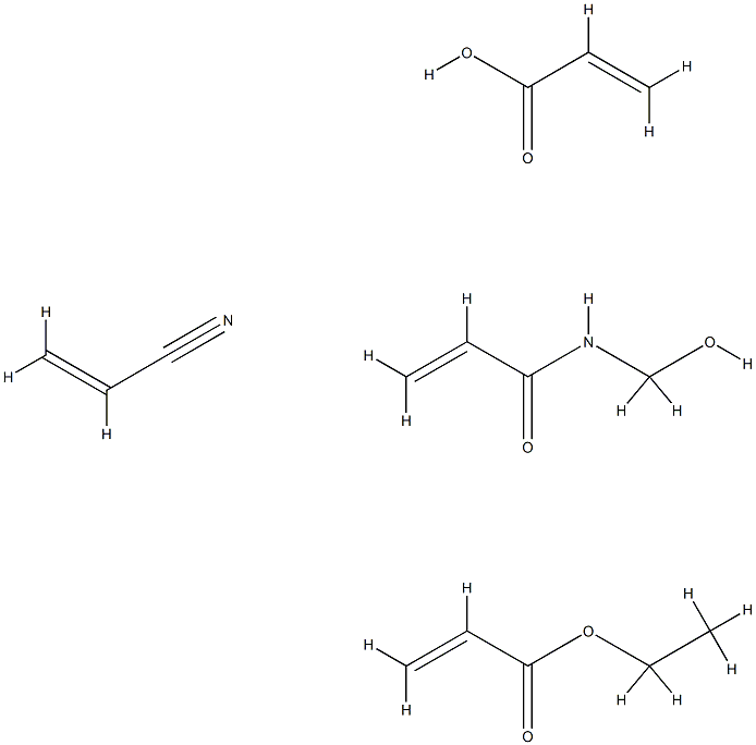 2-Propenoic acid, polymer with ethyl 2-propenoate, N-(hydroxymethyl)-2-propenamide and 2-propenenitrile Struktur