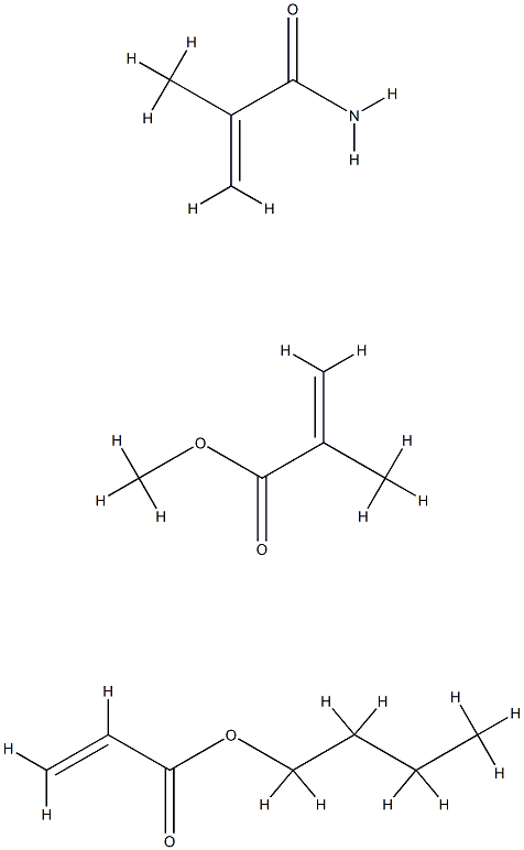 2-Propenoic acid, 2-methyl-, methyl ester, polymer with butyl 2-propenoate and 2-methyl-2-propenamide Struktur