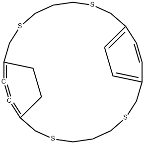 3,7,14,18-Tetrathiatricyclo[18.2.2.29,12]hexacosa-9,11,20,22(1),23,25-hexene Struktur