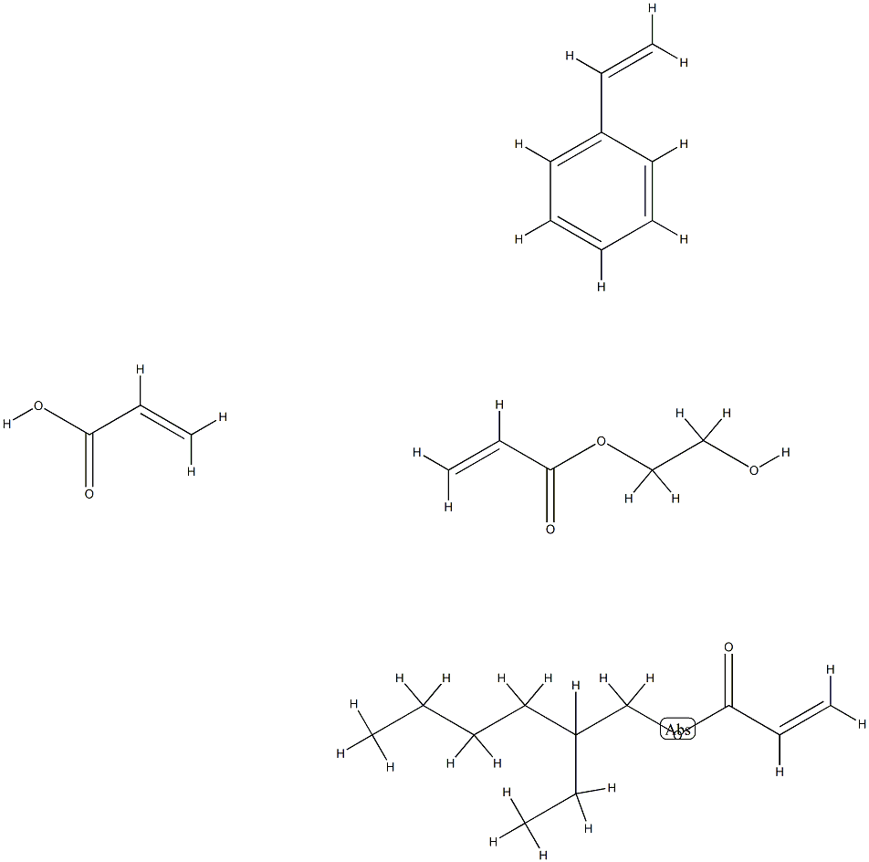 2-Propenoic acid, polymer with ethenylbenzene, 2-ethylhexyl 2-propenoate and 2-hydroxyethyl 2-propenoate Struktur