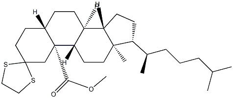 2,2-(Ethylenebisthio)-5α-cholestan-19-oic acid methyl ester Struktur