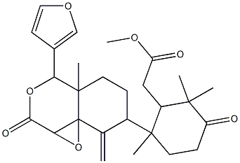 6-[4-(3-Furyl)octahydro-4a-methyl-8-methylene-2-oxooxireno[d][2]benzopyran-7-yl]-2,2,6-trimethyl-3-oxocyclohexaneacetic acid methyl ester Struktur