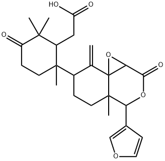 6-[4-(3-Furanyl)-1a,2,4,4a,5,6,7,8-octahydro-4a-methyl-8-methylene-2-oxooxireno[d][2]benzopyran-7-yl]-2,2,6-trimethyl-3-oxocyclohexaneacetic acid Struktur