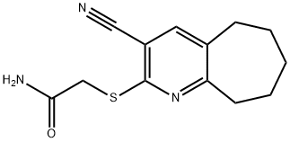 2-[(3-cyano-6,7,8,9-tetrahydro-5H-cyclohepta[b]pyridin-2-yl)sulfanyl]acetamide Struktur