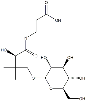 D-pantothenic acid 4'-O-beta-glucoside Struktur