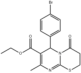 ethyl 6-(4-bromophenyl)-8-methyl-4-oxo-3,4-dihydro-2H,6H-pyrimido[2,1-b][1,3]thiazine-7-carboxylate Struktur