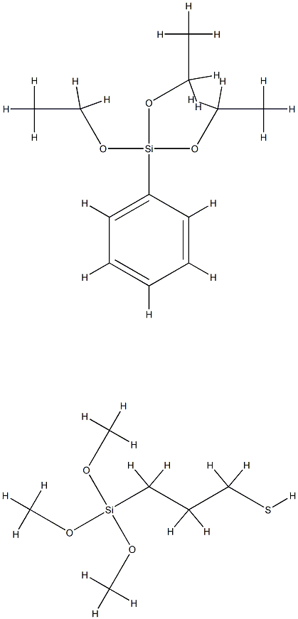 1-Propanethiol, 3-(trimethoxysilyl)-, polymer with triethoxyphenylsilane Struktur